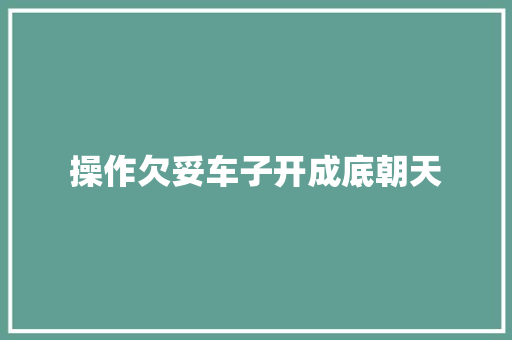 操作欠妥车子开成底朝天