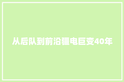从后队到前沿疆电巨变40年