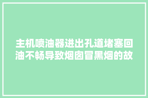 主机喷油器进出孔道堵塞回油不畅导致烟囱冒黑烟的故障案例