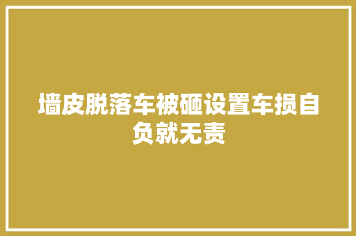 墙皮脱落车被砸设置车损自负就无责