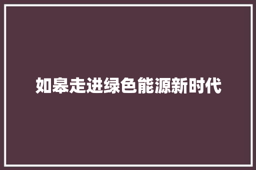 如皋走进绿色能源新时代