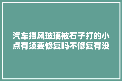 汽车挡风玻璃被石子打的小点有须要修复吗不修复有没有影响