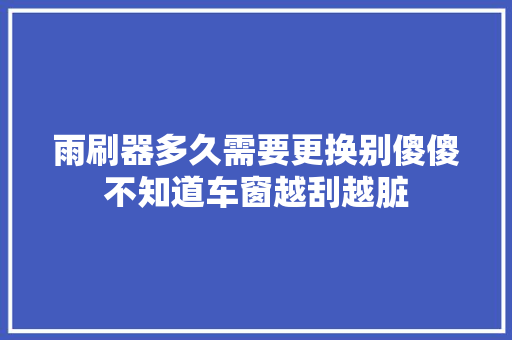 雨刷器多久需要更换别傻傻不知道车窗越刮越脏