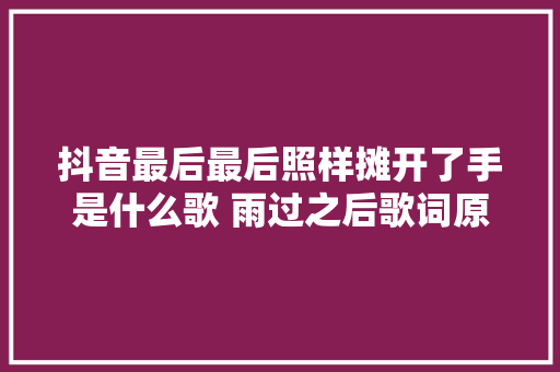 抖音最后最后照样摊开了手是什么歌 雨过之后歌词原文全文 休闲娱乐