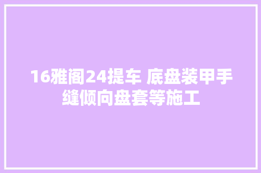 16雅阁24提车 底盘装甲手缝倾向盘套等施工  第1张