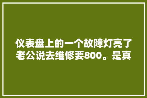 仪表盘上的一个故障灯亮了老公说去维修要800。是真的吗