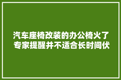 汽车座椅改装的办公椅火了 专家提醒并不适合长时间伏案工作