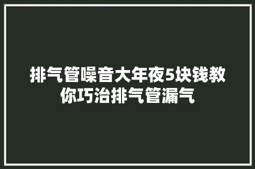 排气管噪音大年夜5块钱教你巧治排气管漏气