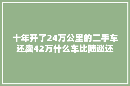 十年开了24万公里的二手车还卖42万什么车比陆巡还保值