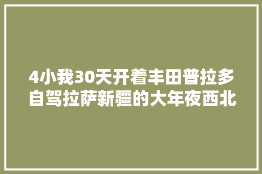 4小我30天开着丰田普拉多自驾拉萨新疆的大年夜西北之旅