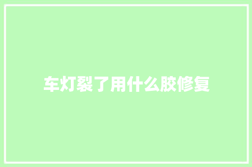 车灯裂了用什么胶修复