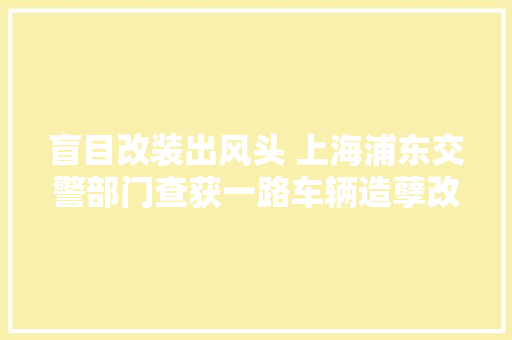 盲目改装出风头 上海浦东交警部门查获一路车辆造孽改装违法行为