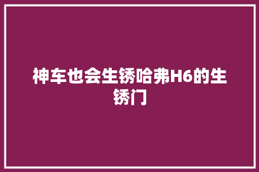 神车也会生锈哈弗H6的生锈门