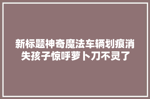 新标题神奇魔法车辆划痕消失孩子惊呼萝卜刀不灵了