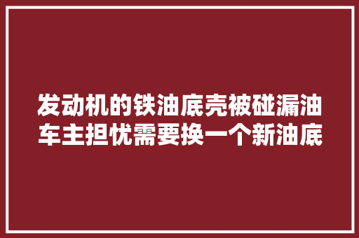 发动机的铁油底壳被碰漏油车主担忧需要换一个新油底壳吗