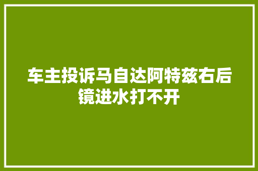 车主投诉马自达阿特兹右后镜进水打不开