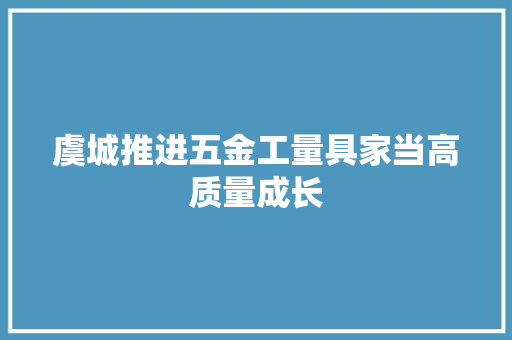 虞城推进五金工量具家当高质量成长