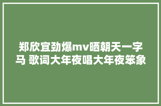 郑欣宜劲爆mv晒朝天一字马 歌词大年夜唱大年夜笨象也会跳舞 休闲娱乐
