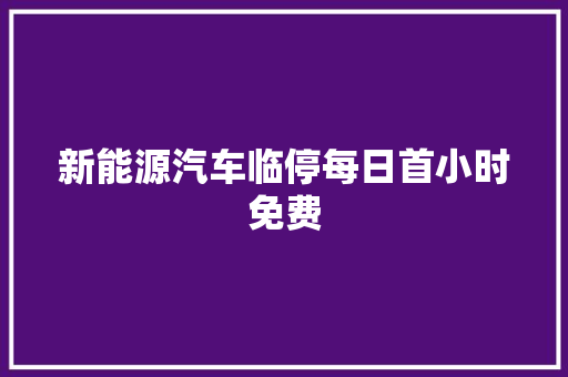 新能源汽车临停每日首小时免费