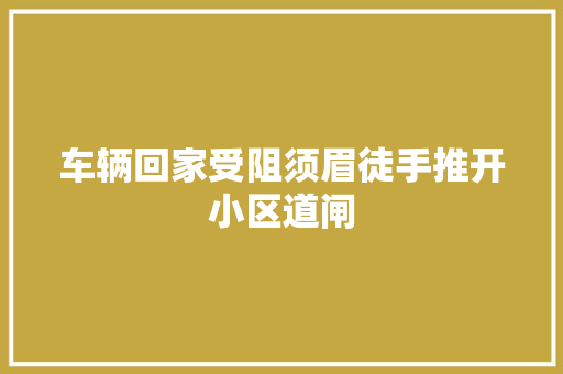 车辆回家受阻须眉徒手推开小区道闸