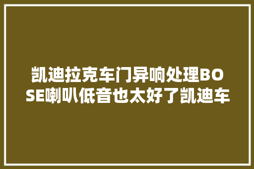 凯迪拉克车门异响处理BOSE喇叭低音也太好了凯迪车主快看哦