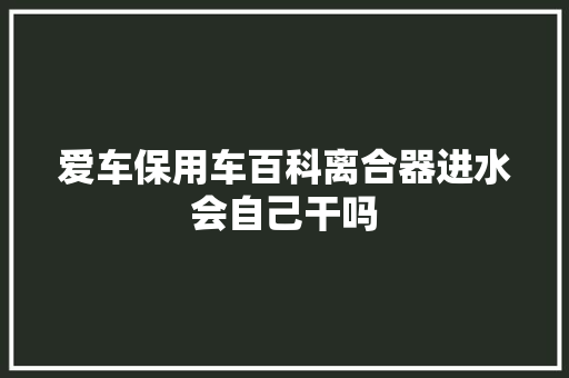 爱车保用车百科离合器进水会自己干吗