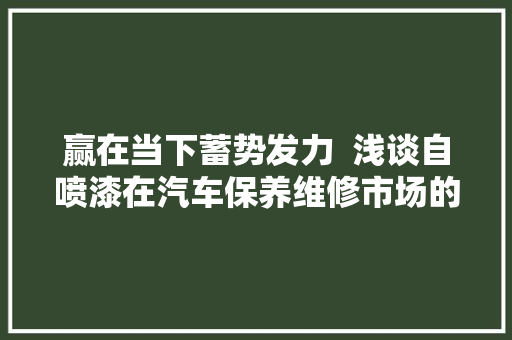 赢在当下蓄势发力  浅谈自喷漆在汽车保养维修市场的应用