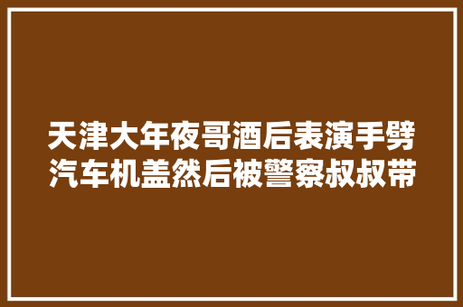 天津大年夜哥酒后表演手劈汽车机盖然后被警察叔叔带走了