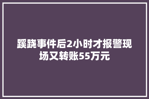 蹊跷事件后2小时才报警现场又转账55万元