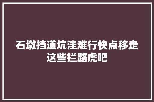 石墩挡道坑洼难行快点移走这些拦路虎吧