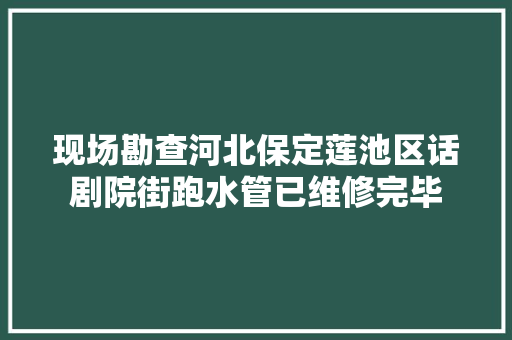 现场勘查河北保定莲池区话剧院街跑水管已维修完毕