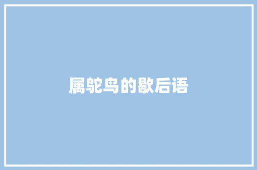 属鸵鸟的歇后语 知识百科