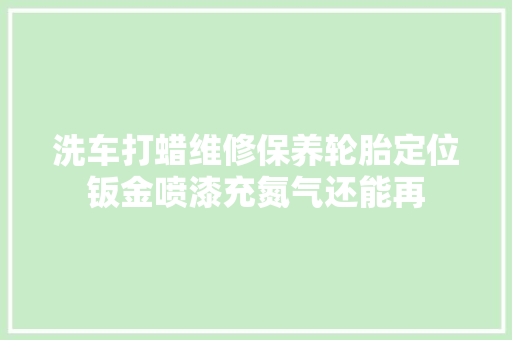 洗车打蜡维修保养轮胎定位钣金喷漆充氮气还能再