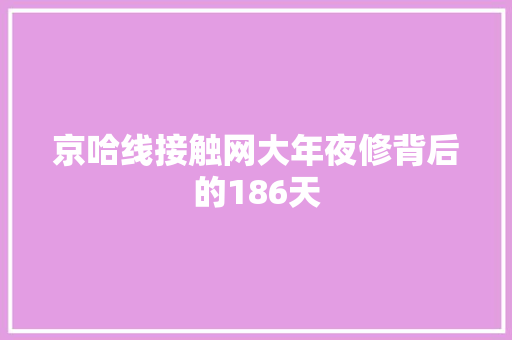 京哈线接触网大年夜修背后的186天