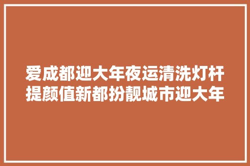 爱成都迎大年夜运清洗灯杆提颜值新都扮靓城市迎大年夜运