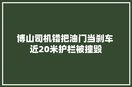 博山司机错把油门当刹车 近20米护栏被撞毁