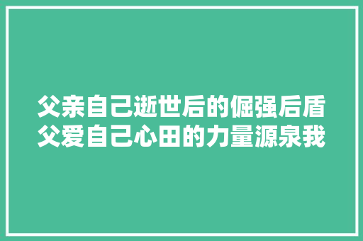 父亲自己逝世后的倔强后盾父爱自己心田的力量源泉我爱父亲