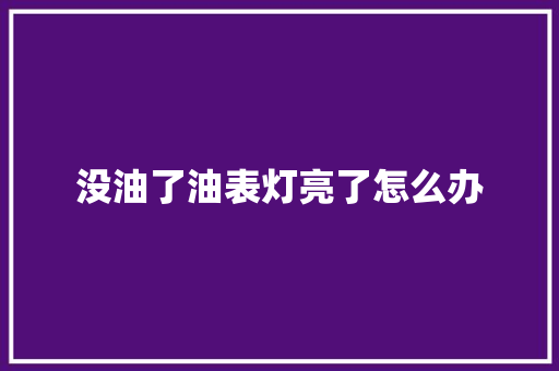 没油了油表灯亮了怎么办