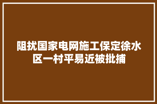 阻扰国家电网施工保定徐水区一村平易近被批捕