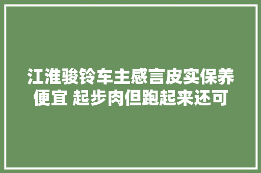 江淮骏铃车主感言皮实保养便宜 起步肉但跑起来还可以 离合有点沉