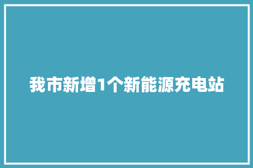 我市新增1个新能源充电站