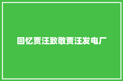 回忆贾汪致敬贾汪发电厂