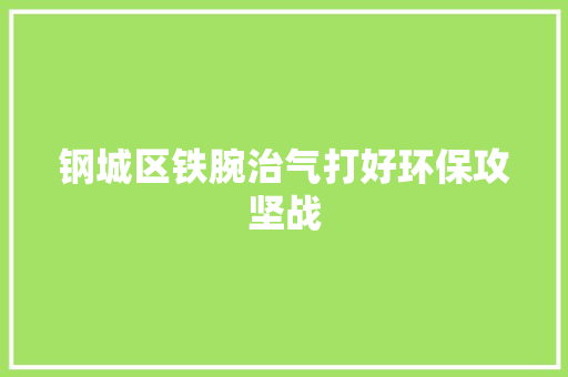 钢城区铁腕治气打好环保攻坚战