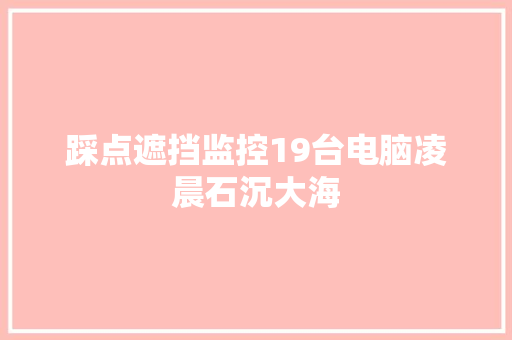 踩点遮挡监控19台电脑凌晨石沉大海