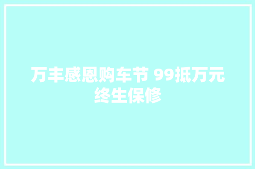 万丰感恩购车节 99抵万元终生保修