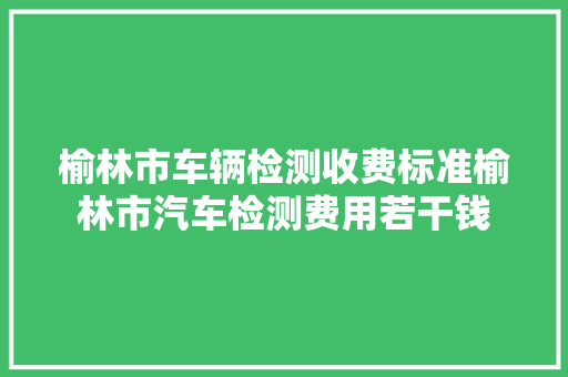 榆林市车辆检测收费标准榆林市汽车检测费用若干钱