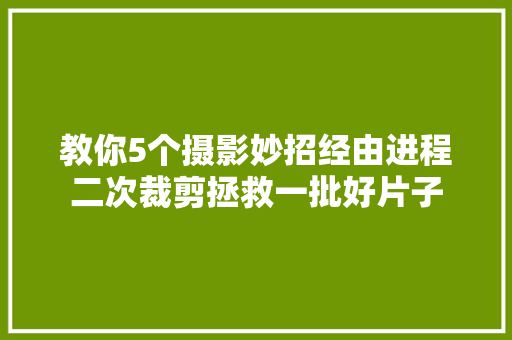 教你5个摄影妙招经由进程二次裁剪拯救一批好片子