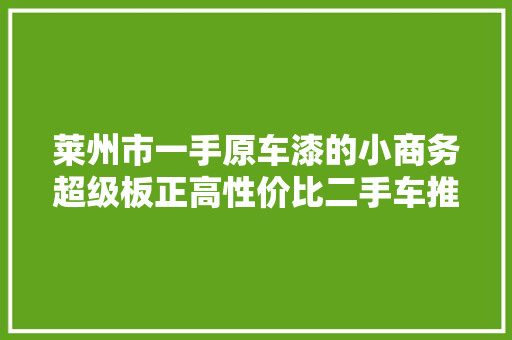 莱州市一手原车漆的小商务超级板正高性价比二手车推荐