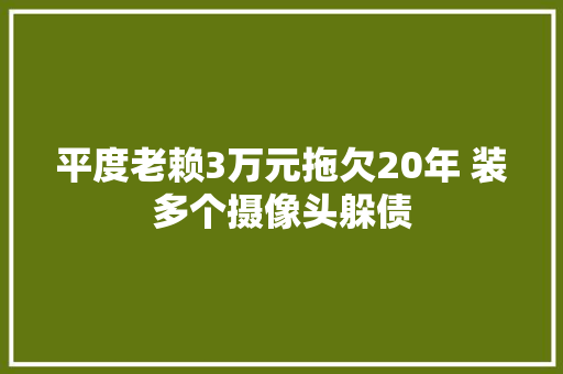 平度老赖3万元拖欠20年 装多个摄像头躲债