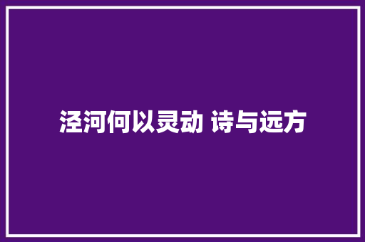 泾河何以灵动 诗与远方